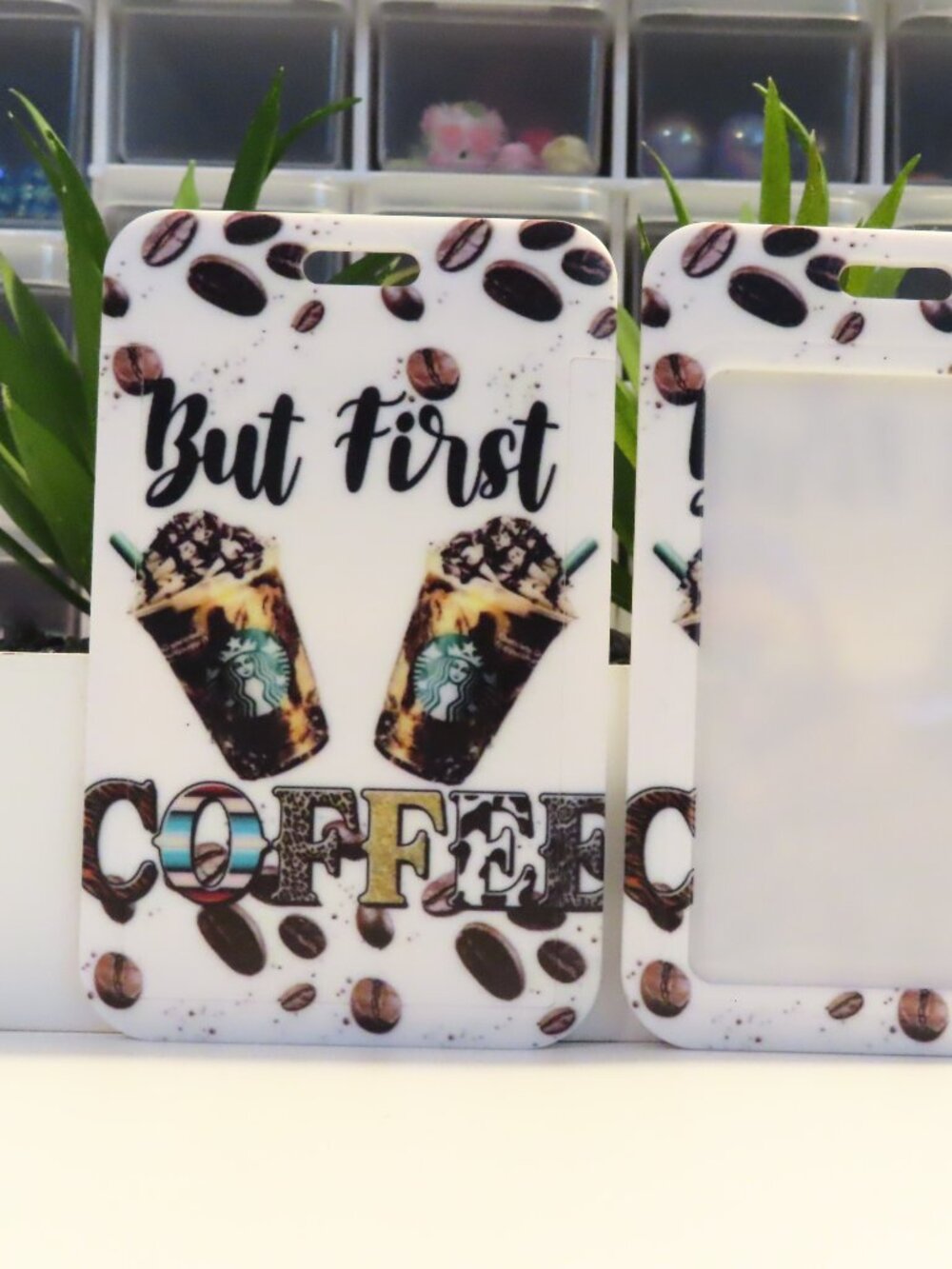 But First Coffee ID Badge Holder